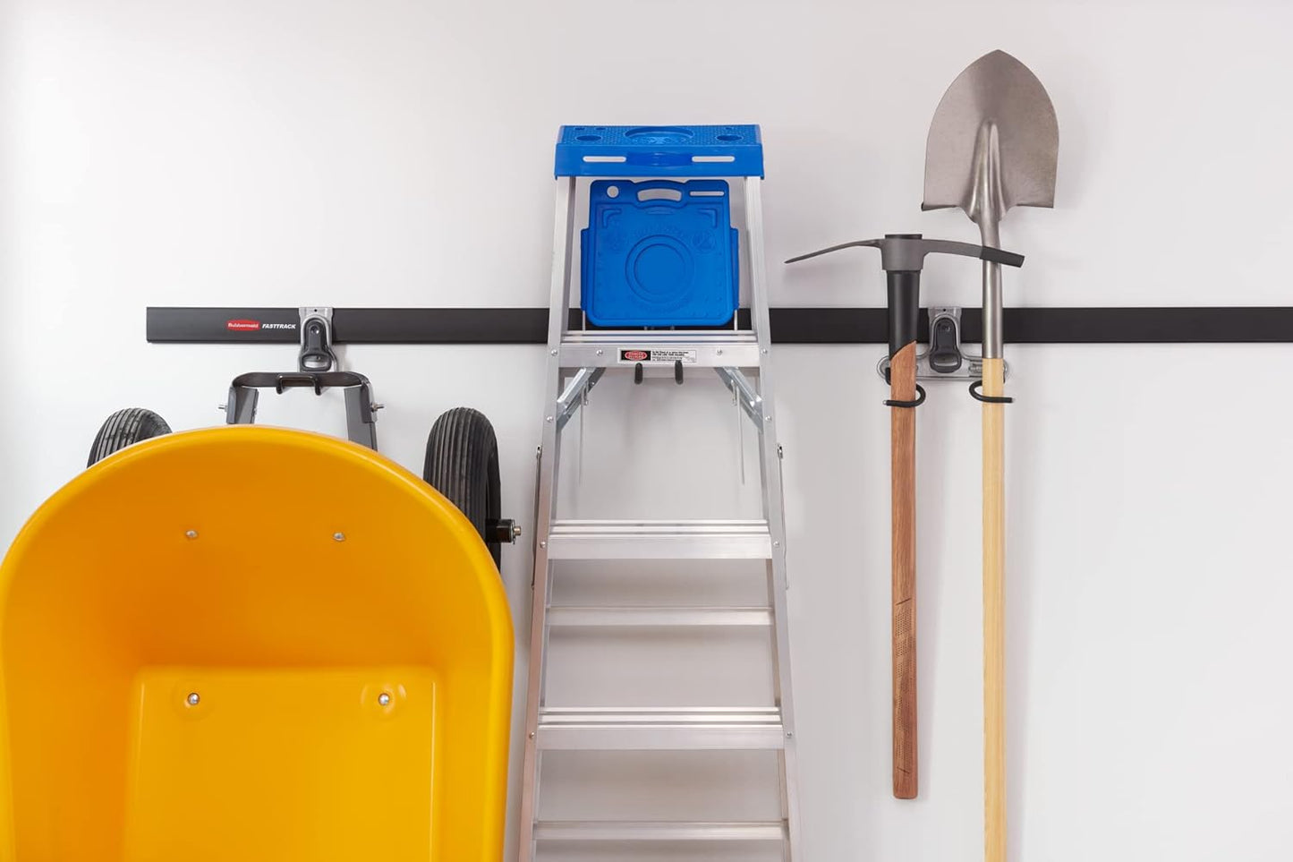 Rubbermaid FastTrack 2-Handle Hook - Space-Saving Garage Storage Solution for Rakes, Brooms, and Ladders