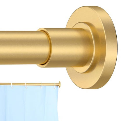 CorkLatta Gold Shower Curtain Rod 31 to 68 Inch,1 Inch Diameter Adjustable Spring Tension Stainless Steel Telescoping Rod,Easy Install,No Rust