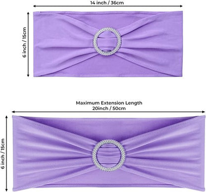 Babenest Spandex Chair Sashes - 50PCS Premium Stretch Covers with Buckle Slider for Weddings & Events | Purple