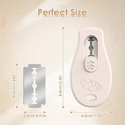 Skiennix Bread Lame - Sourdough Scoring Tool with Extractable Magnetic Design | Includes 5 Razor Blades, Beige