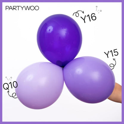 PartyWoo Purple Balloons - 100 Pcs 5-Inch Latex Balloons for Birthday & Wedding Decor