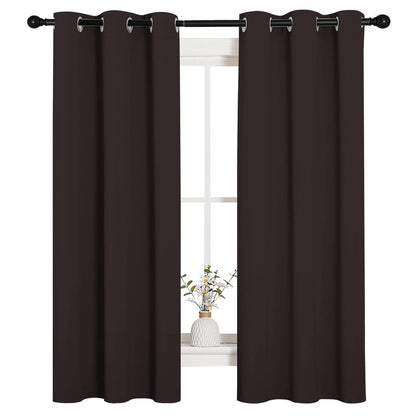 NICETOWN Blackout Curtain Panels for Bedroom Window, Triple Weave Microfiber Energy Saving Thermal Insulated Solid Grommet Blackout Draperies and Drapes (1 Pair, 34 inches by 63 Inch, Toffee Brown)