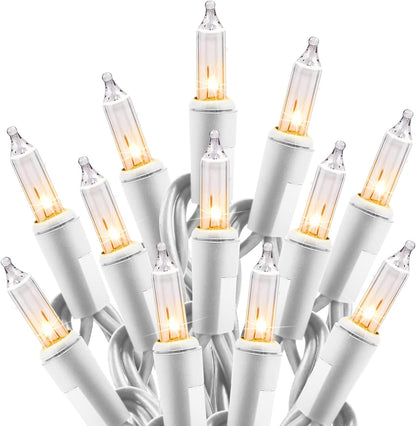 Minetom Clear Christmas Lights Set - 100 Count Mini String Lights for Indoor Decor | 20 Feet, White Wire