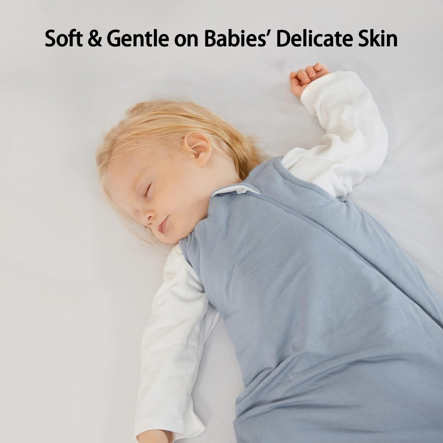 BubblePanda Bamboo Sleep Sack - Soft 1.0 Tog Toddler Sleeping Bag for 6-12 Months | 2-Way Zipper