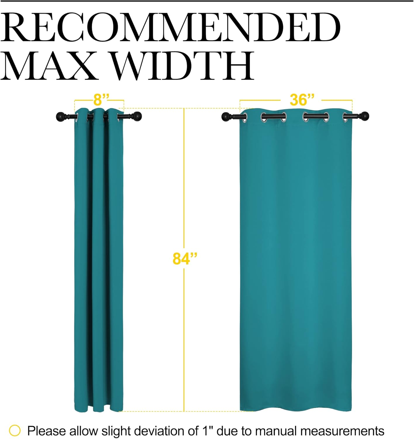 NICETOWN Blackout Curtains - Thermal Insulated Room Darkening Panels | 84 Inch Length, Peacock Teal (2 Pieces)