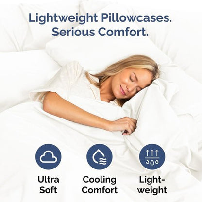 King Standard Pillow Cases - Soft Hotel Quality Covers | Fade & Wrinkle Resistant, Machine Washable - 2 Piece Set in Antique White