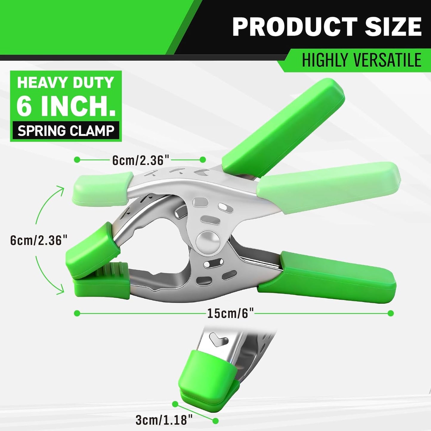 SWANLAKE Heavy Duty Metal Spring Clamps - 16-Piece Set with 2.4-Inch Jaw Opening for Backdrops