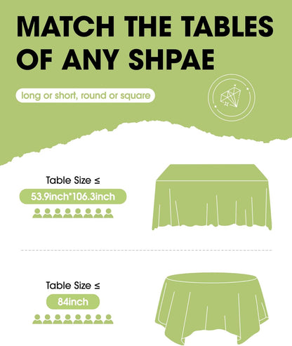 Pureegg Disposable Table Set - 10 Pack White & Pink Tablecloths (54''x108'') & Runners (14''x108'') | Leakproof & Stain-Resistant for Events