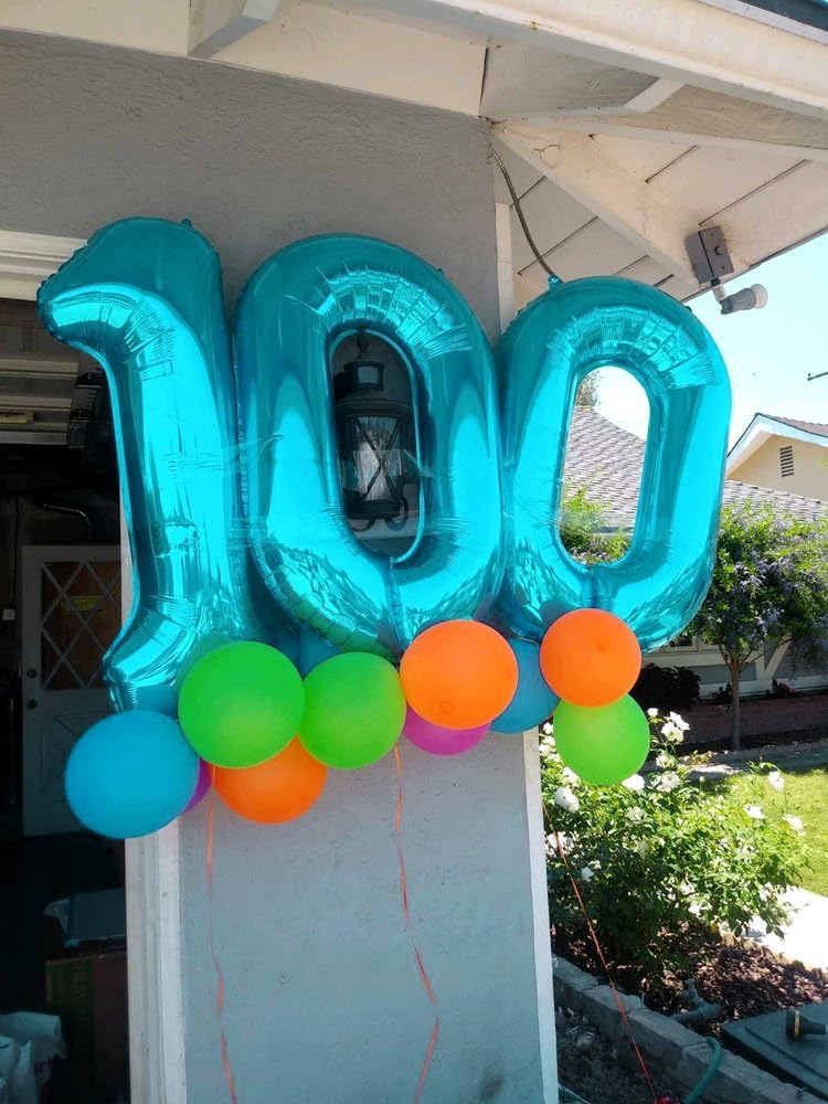 Number 7 Balloon by Light Blue - 40 Inch Giant Foil Balloon for 7th Birthday Party Decorations