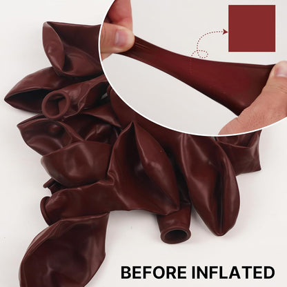 PartyWoo Burgundy Balloons - 100pcs Dark Red Balloon Arch Kit | Various Sizes for Graduation & Weddings