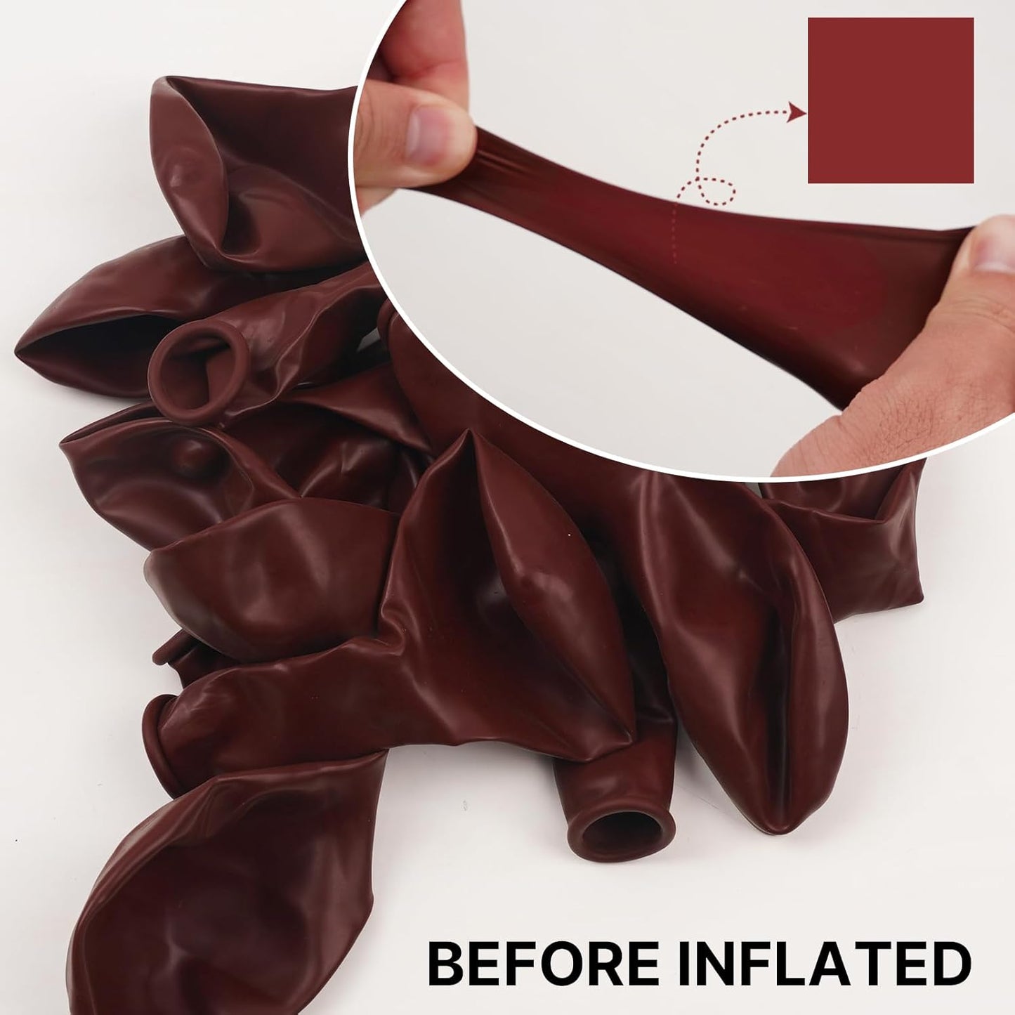 PartyWoo Maroon Balloons - 100 Pcs Dark Red Burgundy Balloon Arch Kit | 5-36 Inch Sizes for Events