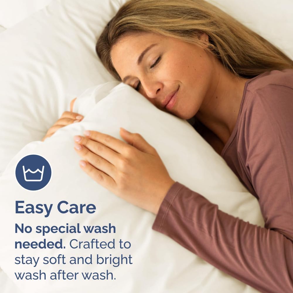 Skiennix King Standard Pillow Cases Set of 2 | Soft Hotel Quality, Fade-Free & Wrinkle Resistant - Off White