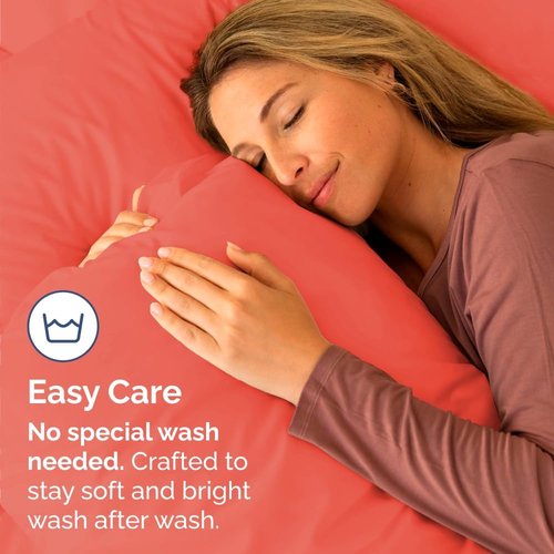 King Standard Pillow Cases - Ultra-Soft Hotel Quality Covers | Fade-Free & Wrinkle Resistant - Coral, Set of 2