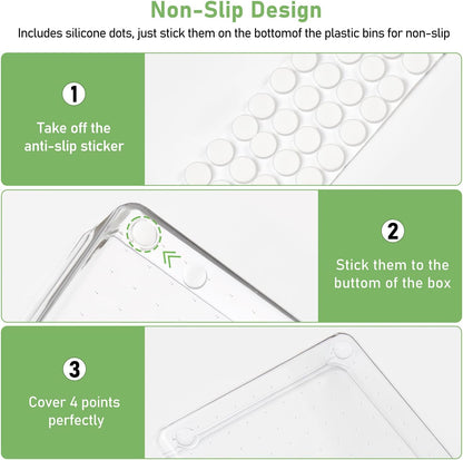 Skiennix 8 PCS Clear Plastic Drawer Organizer Tray - Versatile Acrylic Bins for Makeup, Office & Kitchen