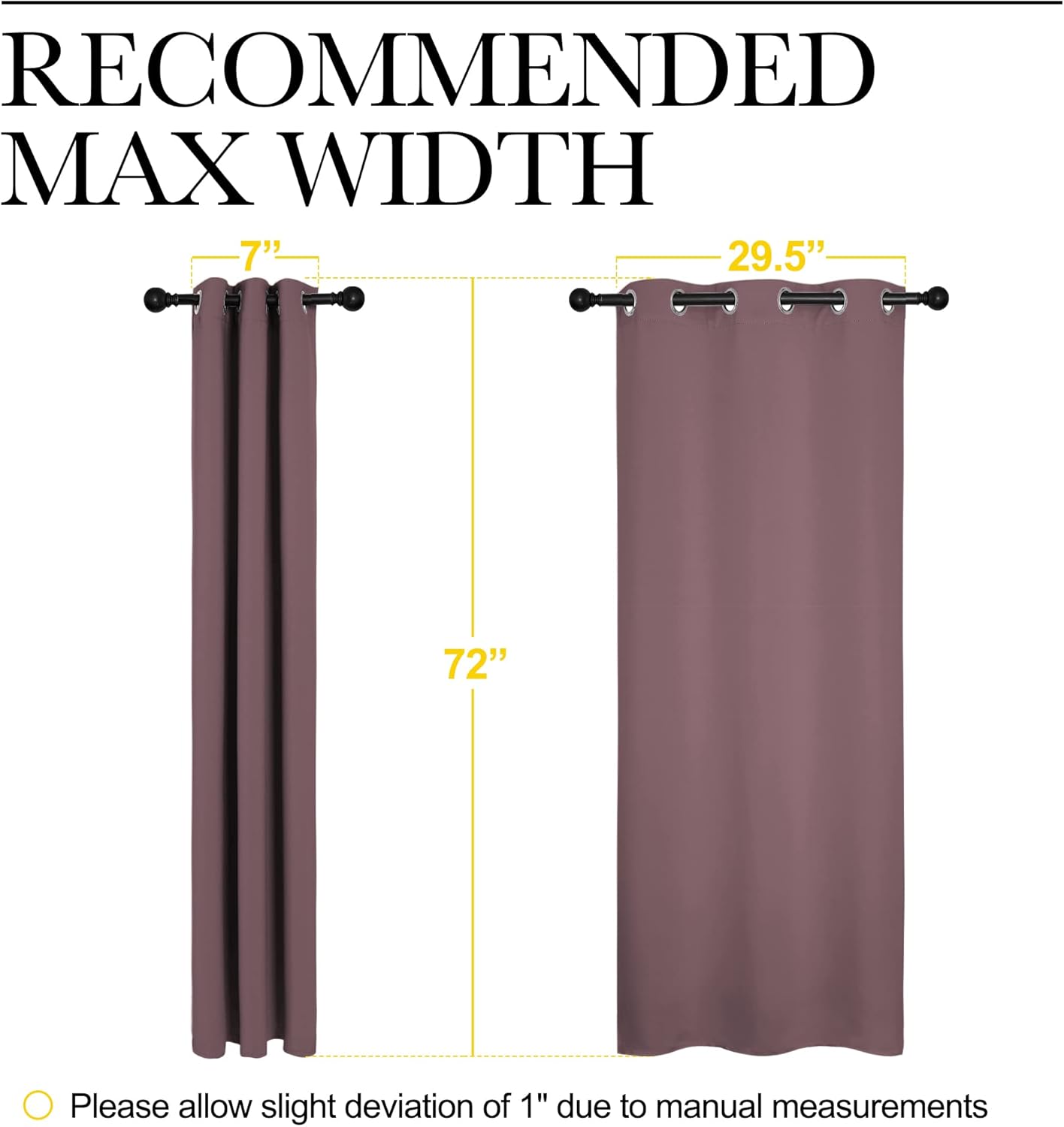 NICETOWN Blackout Curtain Panels - Thermal Insulated Draperies in Dry Rose | 34 x 72 Inches, 1 Pair