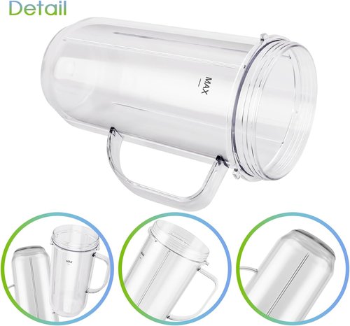 Magic Bullet 5-Piece Blender Cup Set - 22oz Tall Cup with Flip-Top Lid & Cross Blade