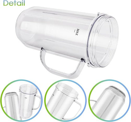 Magic Bullet 5-Piece Blender Cup Set - 22oz Tall Cup with Flip-Top Lid & Cross Blade