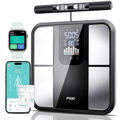 PGID Smart Scale for Body Weight,Scales with Bmi Body Fat Muscle Mass,58 Body Composition Analyzer Scale,Full Body Analysis Scanner Scale Digital Bathroom Scales Syncs with App for 24-User 180KG/400Lb