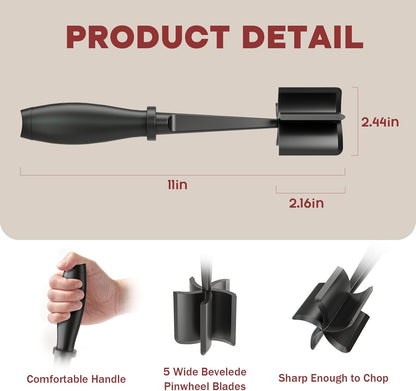 Skiennix Black Meat Chopper & 46oz Red Bacon Grease Container - Efficient Kitchen Tools