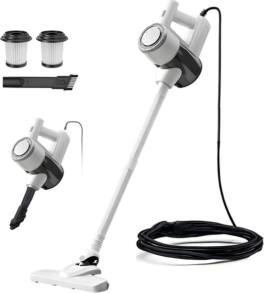 Skiennix 33FT Power Corded Stick Vacuum Cleaner - 600W Suction, 2-in-1 Handheld, HEPA Filter, 1.5L Dust Cup
