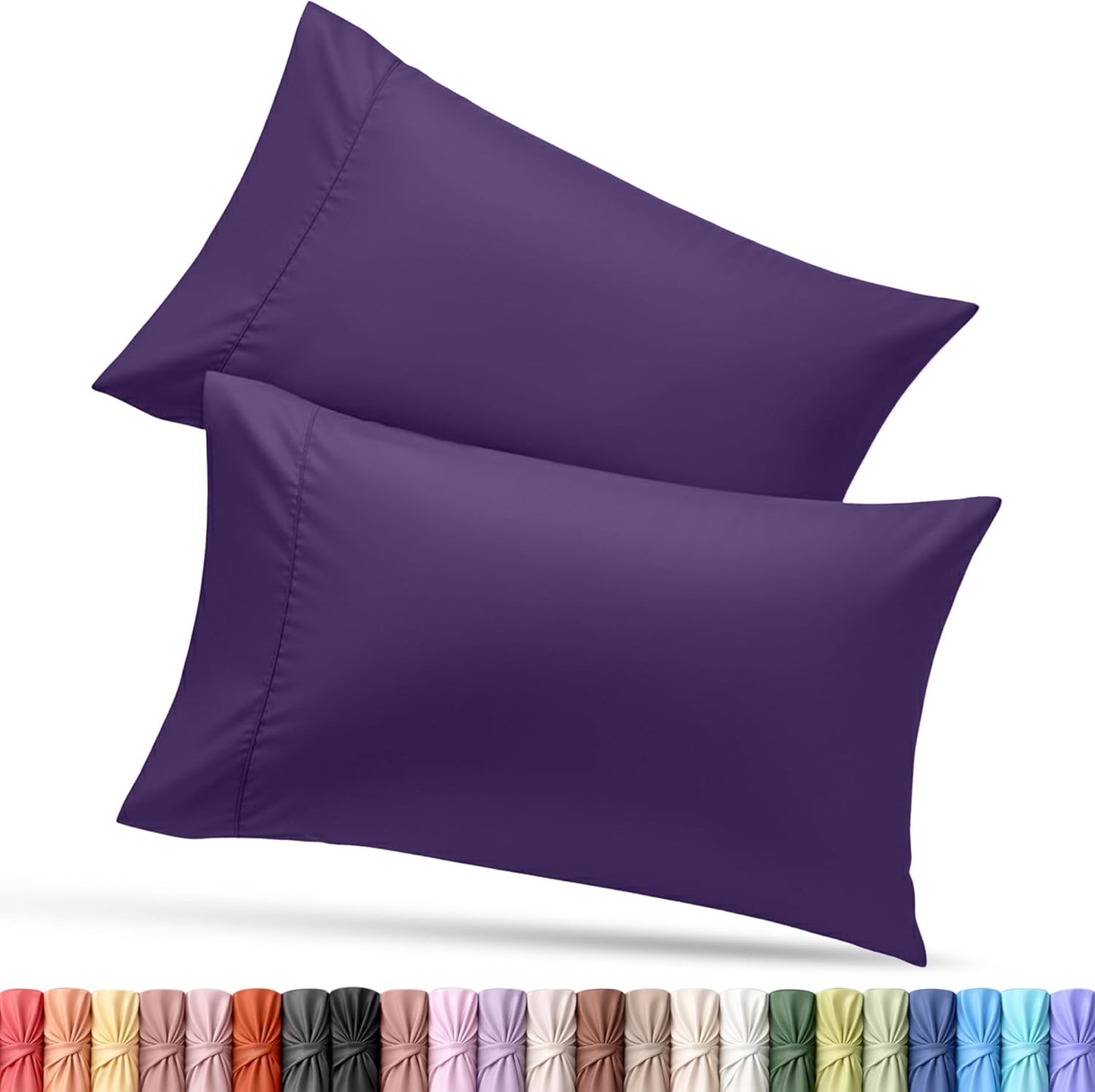 Utopia Bedding Queen Pillow Cases - Soft Brushed Microfiber - 2 Pack, Fade Resistant, 20 x 30 Inches | Eggplant Color