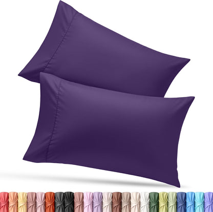 Utopia Bedding Queen Pillow Cases - Soft Brushed Microfiber - 2 Pack, Fade Resistant, 20 x 30 Inches | Eggplant Color