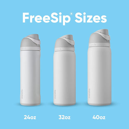 Owala FreeSip Insulated Stainless Steel Water Bottle - BPA-Free, 24 Oz, Perfect for Travel - Boneyard Design