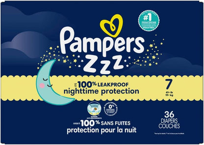 Pampers ZZZ Overnight Diapers - Size 7 (41+ lbs) | 36 Count for Ultimate Nighttime Protection