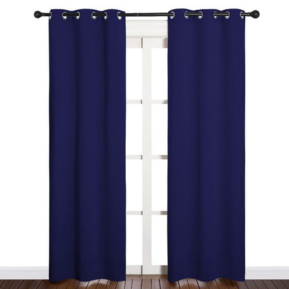 NICETOWN Blackout Curtain Panels, Window Treatment Energy Saving Thermal Insulated Solid Grommet Blackout Drapes/Draperies (Royal Blue, 1 Pair, 34 by 84-inch)