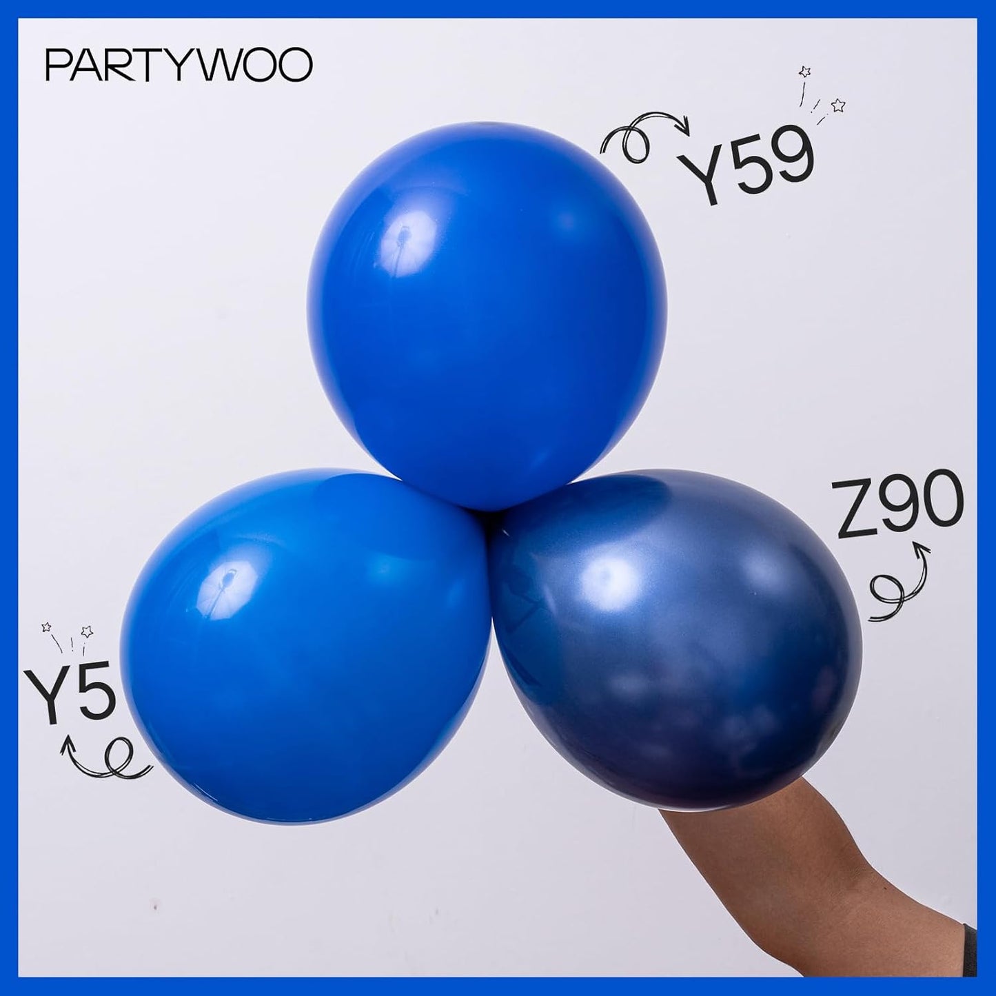 PartyWoo Royal Blue Balloons - 140-Piece Arch Kit for Baby Shower & Graduation | Various Sizes 5-12 Inch