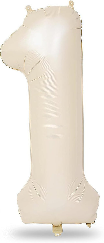 Love Balloons by [Brand Name] - 40 Inch Cream Number 1 Balloon for Wedding Anniversary Decor