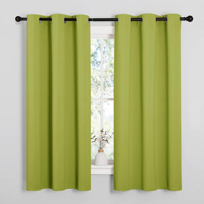 NICETOWN Thermal Insulated Blackout Curtains - Decorative Grommet Drapes for Kids' Room | Fresh Green, 42 x 63 Inches