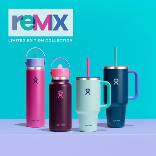 Hydro Flask Water Bottle - Insulated Stainless Steel - 32 Oz Wide Mouth with Flex Straw Lid | Holiday Punch Color