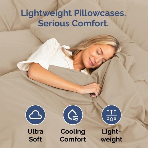 King Standard Pillow Cases by King - Soft Hotel Quality Pillowcase Covers - 4 Piece Set in Cream