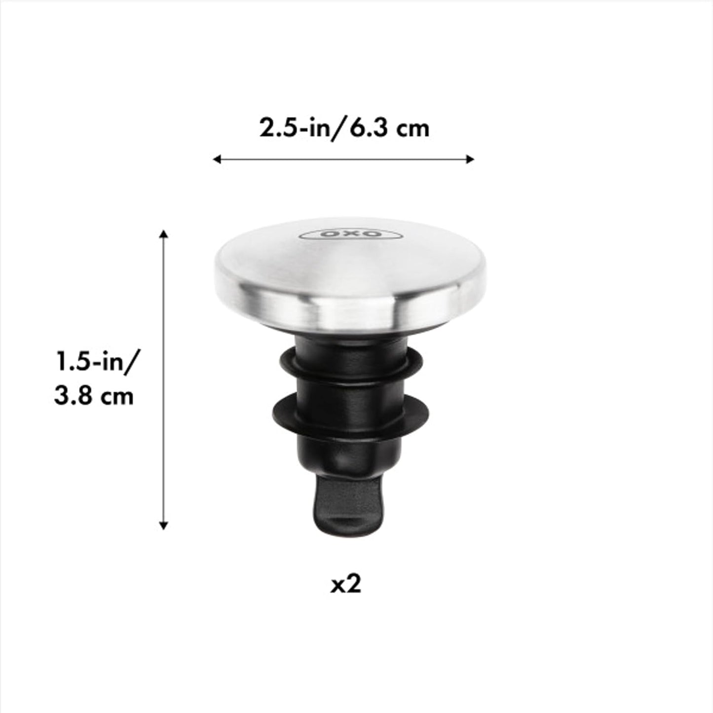 OXO SteeL Leakproof Expanding Wine Stopper (2 Pack)