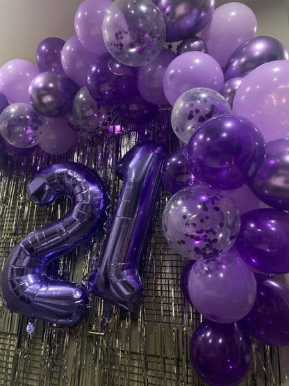 Purple Number 40 Balloon - 40 Inch Giant Foil Balloon for 40th Birthday Party Decorations