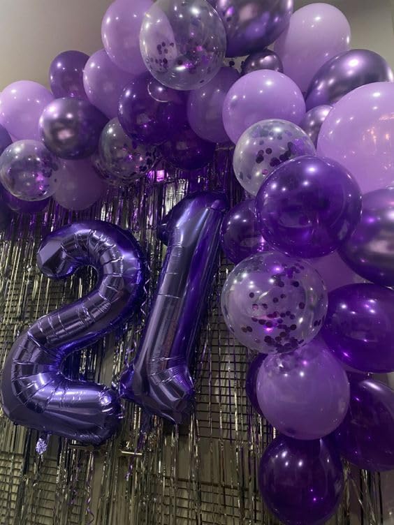 Purple Number 12 Balloon - 40 Inch Giant Foil Balloon for 12th Birthday Party Decorations