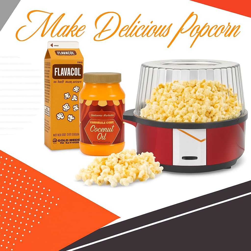 Perfectware Flavacol Popcorn Seasoning Salt 35oz | Coconut Oil 32oz Combo Kit - Buttery Movie Theater Flavor for Home Use