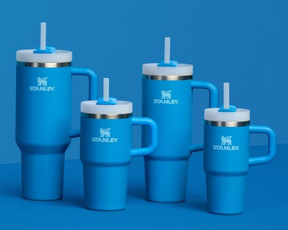 STANLEY Quencher H2.0 Tumbler with Handle and Straw 14 oz | Flowstate 3-Position Lid | Cup Holder Compatible for Travel | Insulated Stainless Steel Cup | BPA-Free | Azure
