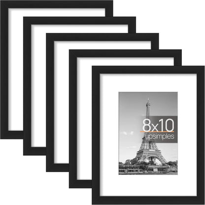 Upsimples 8x10 Picture Frame Set of 5 - Includes 8.5x11 Certificate Frame | Stylish Home Decor