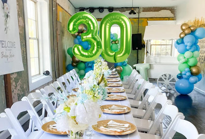 Numbers Balloon - 40 Inch Large Light Green 3 Balloon for Birthday Decor | Perfect for Three-Year-Old Celebrations