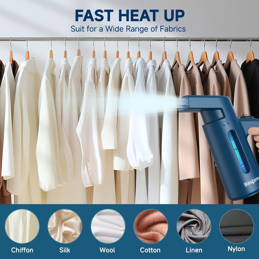 Skiennix Clothes Steamer - 700W Fast Heat-Up Garment Steamer with 180ML Water Tank | Ideal for Home & Office