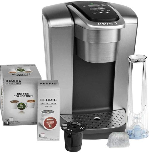 Keurig K-Elite C Single Serve Coffee Maker - Brushed Silver with 15 Water Filters & My K-Cup