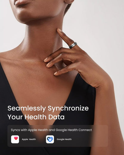 RENPHO Lynx Smart Ring-All Day Sleep & Activity Tracking, Includes Charging Case, Gifts for Men, 7-Day Battery Life, Subscription-Free App for iOS & Android, Size Before You Buy (Silver, Size 8)
