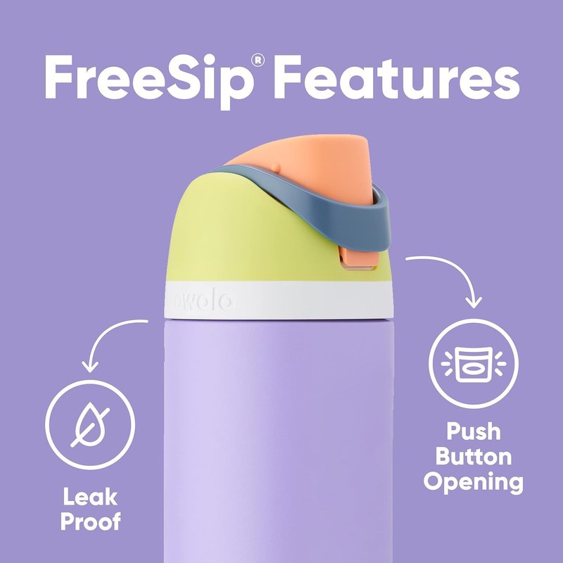 Owala FreeSip Insulated Stainless Steel Water Bottle with Straw for Sports and Travel, BPA-Free Sports Water Bottle, 40 oz, Candy Store