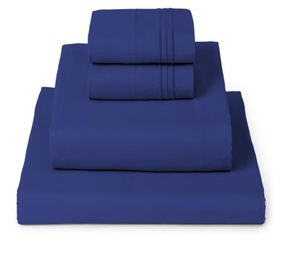 Mellanni Full Sheets Set - 4 PC Iconic Collection Bedding - Hotel Luxury, Extra Soft, Cooling Bed Sheets - Wrinkle, Fade, Stain Resistant (Full, Royal Blue)