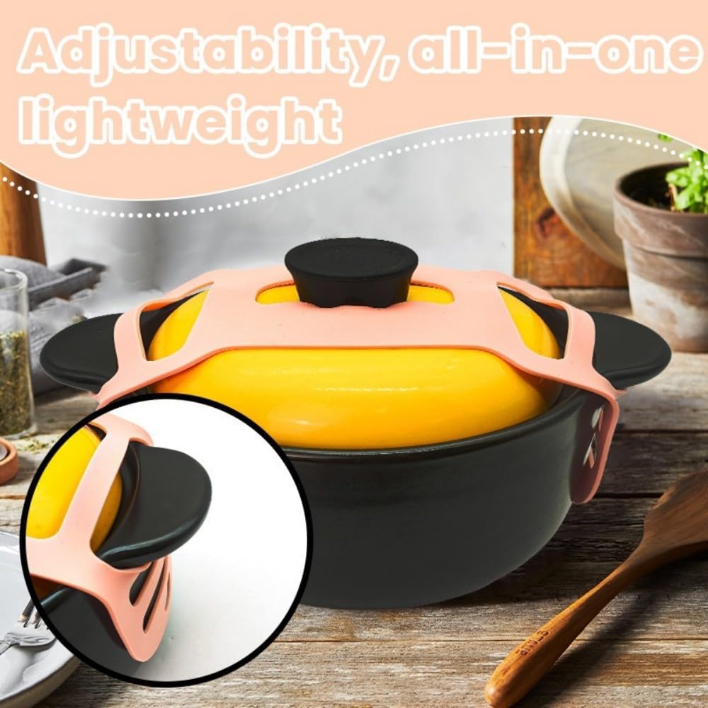 Silicone Lid Lock Strap by [Brand Name] - Universal Crockpot Lid Holder for 6/7/8 Quart | Heat-Resistant, No-Spill Design (Black)