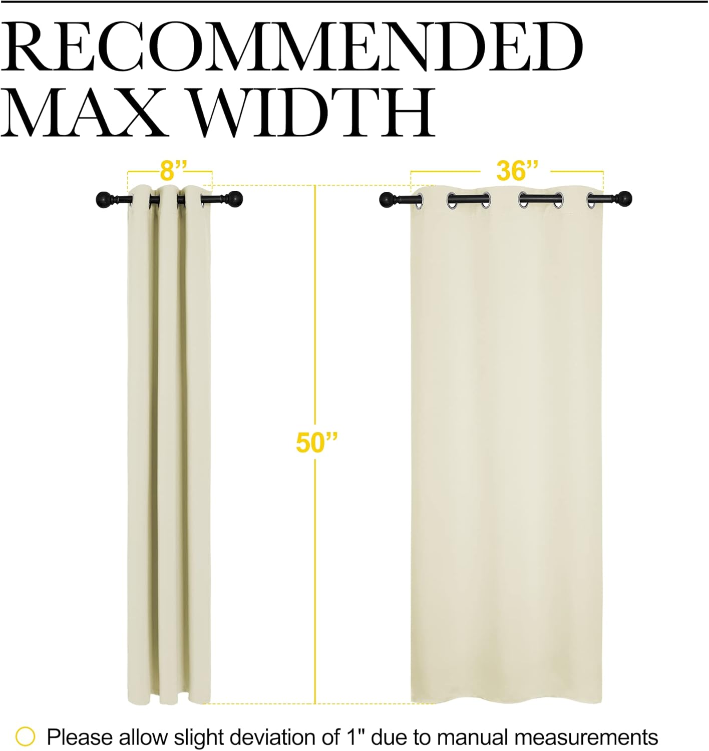 NICETOWN Kitchen Curtains - Thermal Insulated Grommet Draperies for Room Darkening | Beige, 2 Panels (W42 x L50 inches)