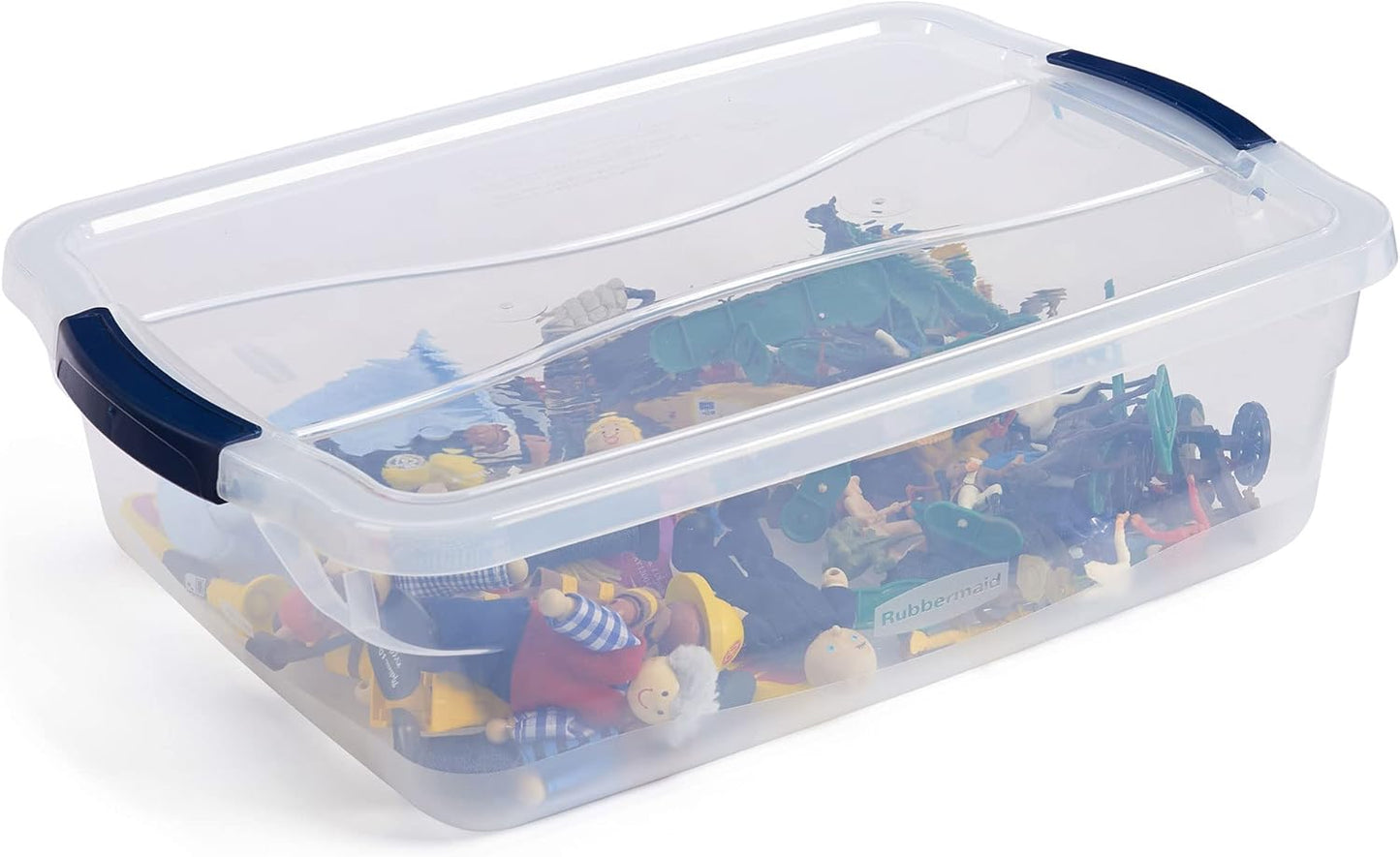 Rubbermaid Latching Plastic Storage Totes - Durable & Stackable | 12-Pack Set