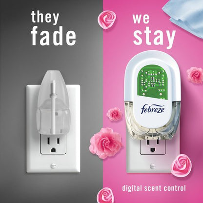 Febreze Odor-Fighting Fade Defy PLUG Air Freshener,Downy April Fresh, Mediterranean Lavender, .87 fl. oz. Oil Refills, 4 Refills (2 of Each)